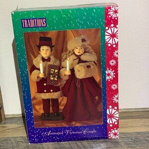 Vintage Traditions Animated Victorian Couple with Lighted Candles in Box